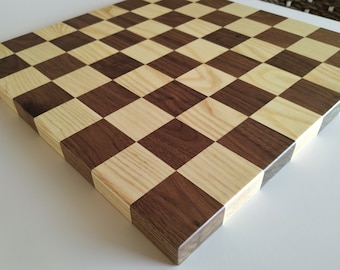 Handmade Wooden Chess Board, Walnut & Chestnut Checkers Board, Custom Game Board, Premium Wood Crafted Chess Board