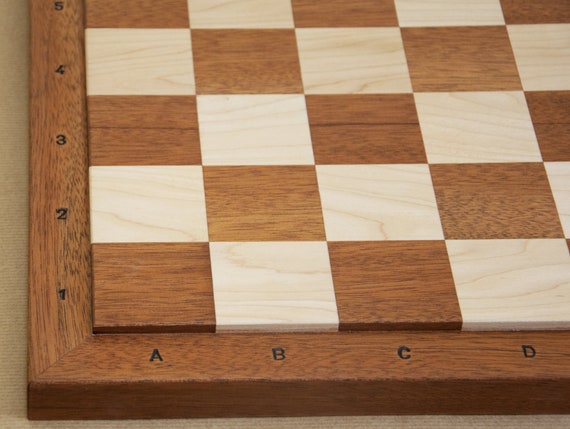 Mahogany and Maple Wooden Tournament Chess Board