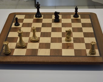 Handcrafted Wooden Chess Board: Sapele, Maple & Wenge Inlay
