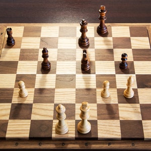 Handmade Wooden Chess Board Walnut and Chestnut Wood, Custom Made Wooden massive chessboard  Chess  Gift Tournament sizes