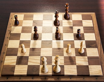 Handmade Wooden Chess Board Walnut and Chestnut Wood, Custom Made Wooden massive chessboard  Chess  Gift Tournament sizes