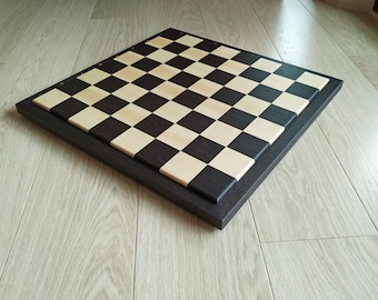 Black chess board with wenge and chestnut  hardwood , handmade chessboard tournament size  , for chess players perfect for chess gift