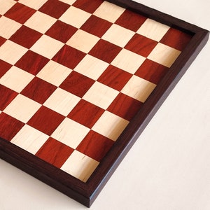 Jaques style chess board, Handmade wooden chess board made of Padauk, Maple and Wenge Hardwoods, Available Personalized Engraving
