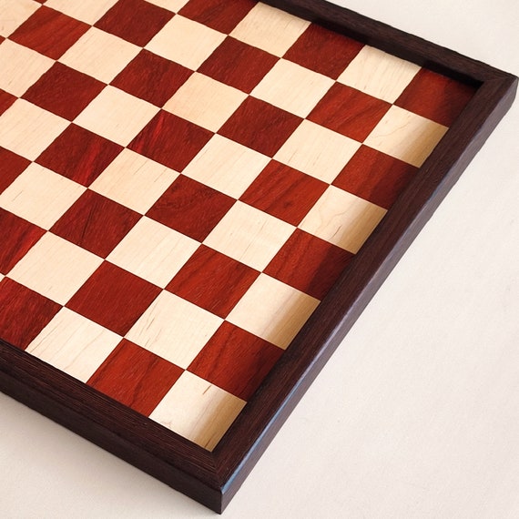 Jaques style chess board, Handmade wooden chess board made of Padauk, Maple and Wenge Hardwoods, Available Personalized Engraving
