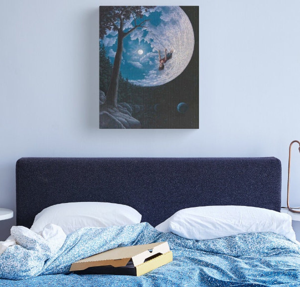 Over The Moon 2015 Rob Gonsalves Home Wall Decor Canvas Print | Etsy