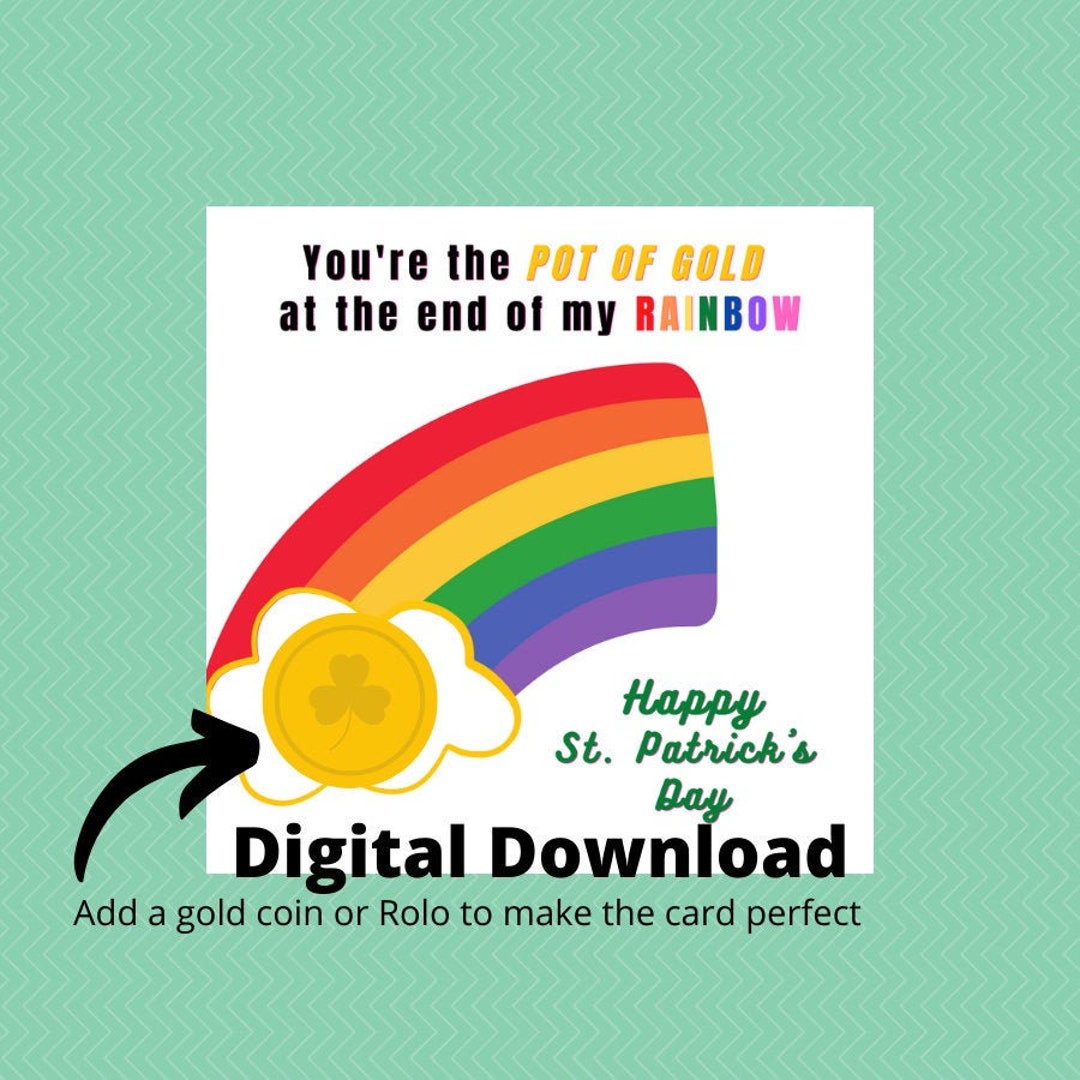 Pot of Gold St. Patrick's Day Gold at the End of the Rainbow Digital  Download St Patricks Day Treats Add Rolo or Gold Coin to Complete 