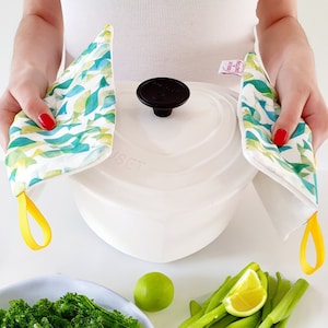 Presina da cucina in tessuto a forma di pesce verde per piatti caldi, idea regalo per cuoco