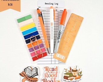 Orange Annotation Kit, Mini Annotation Kit, Mini Bookish Bundle, Mystery Gift for Book Lovers, Bookish Stationery Bundle