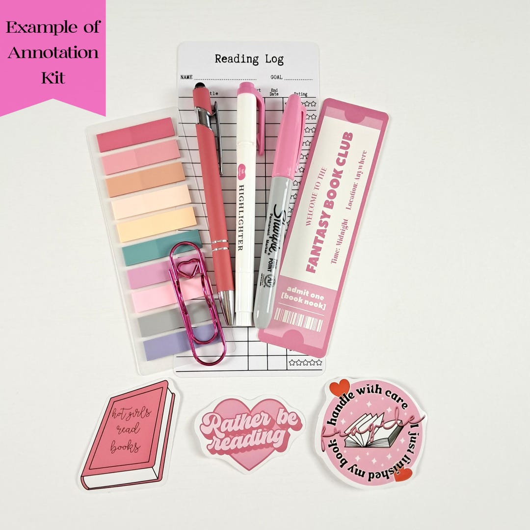 Pink Annotation Kit, Mini Annotation Kit, Mini Bookish Bundle, Mystery ...