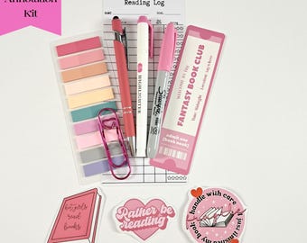 Pink Annotation Kit, Mini Annotation Kit, Mini Bookish Bundle, Mystery Gift for Book Lovers, Bookish Stationery Bundle