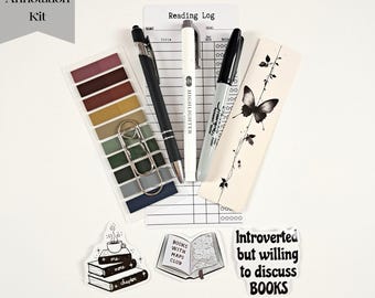 Black and White Annotation Kit, Mini Annotation Kit, Mini Bookish Bundle, Mystery Gift for Book Lovers, Bookish Stationery Bundle