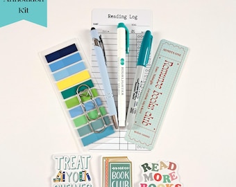 Aqua Annotation Kit, Mini Annotation Kit, Mini Bookish Bundle, Mystery Gift for Book Lovers, Bookish Stationery Bundle