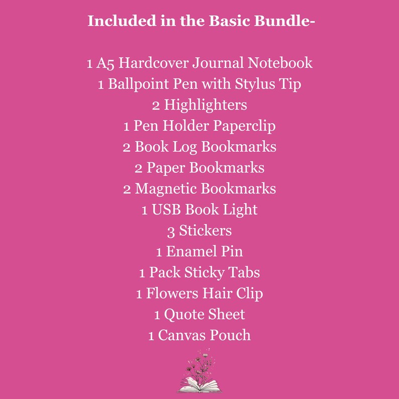 Pink Bookish Bundle, Mystery Gift for Book Lovers, Bookish Stationery Bundle, Annotation Kit image 6