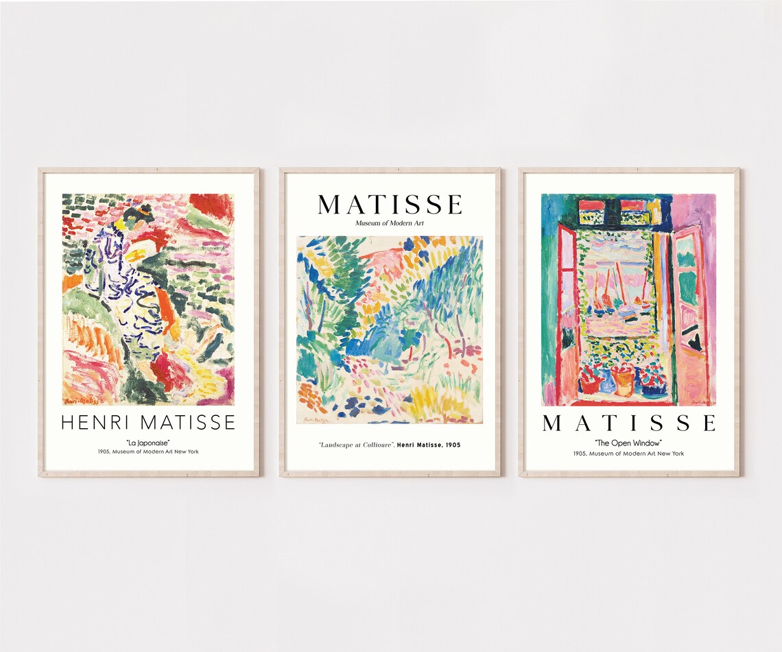 Set of 3 HIGH QUALITY Henri Matisse Print Printable Wall Art Etsy