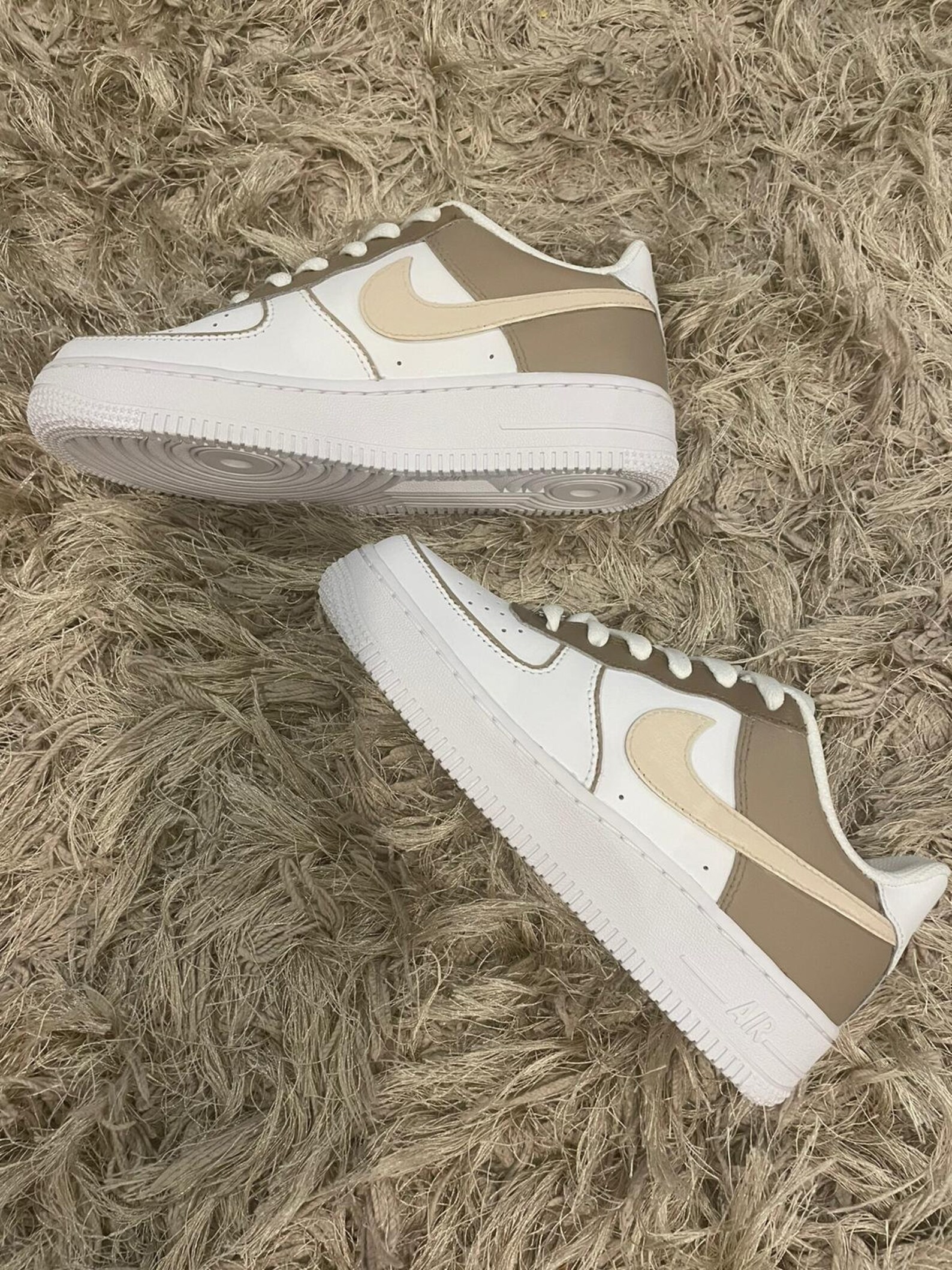 Custom Nike Air Force 1 Beige Tones outlined | Etsy