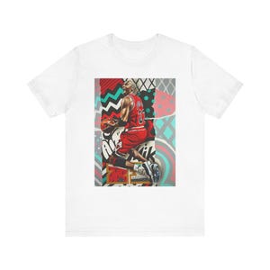 Retro T-shirt, mj-shirt, basketbalt-shirt, vintage sporttop, unisex kleding, Michael Jordan jersey,