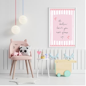 Pink Baby Girl Nursery Wall Art | Printable Baby Shower Gift | Instant Download Quote Print for Nursery Decor
