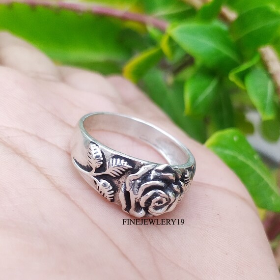 Harry Styles Ring, 925 Sterling Silver Rose Ring, Vintage Floral