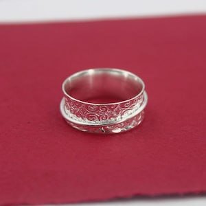 925 Sterling Silber Spinner Ring, Frauen Ring, Handgemachter Ring, Meditation Ring, Sorgen Ring, Fidget Ring, Spinner Ring, Geschenk für Sie