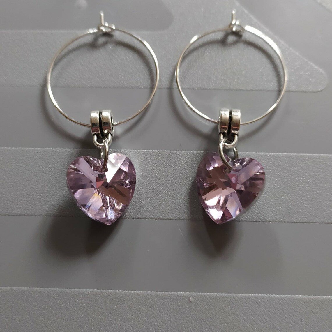 Acrylic heart hoop earrings Etsy