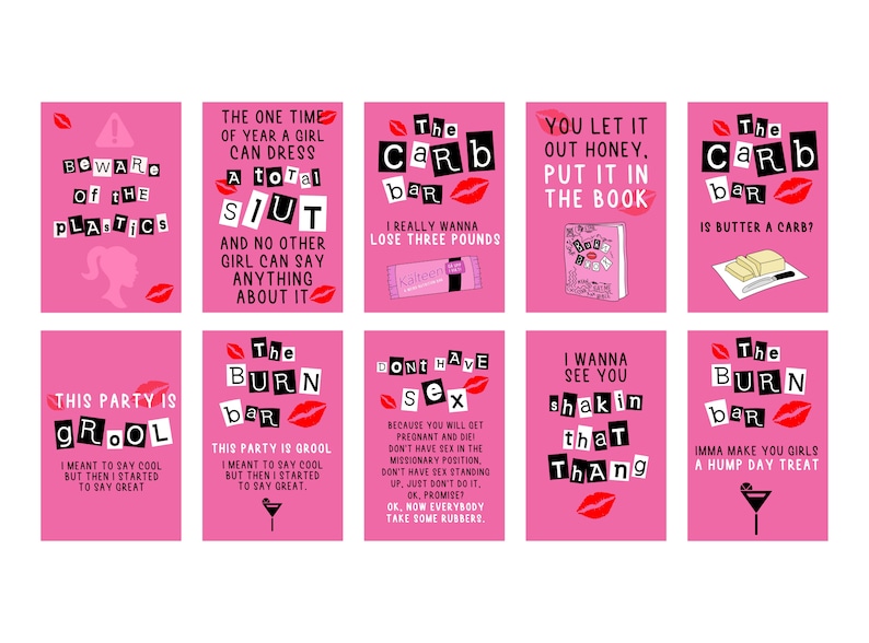 Mean Girls Party Posters Bundle X 10 Instant Downloads 10 Etsy UK