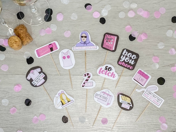 Mean Girls Party Cake Toppers 13 Pack Funny Cupcake Toppers Eco-friendly  Mean Girls Party Decorations 30th Birthday Hen Party 