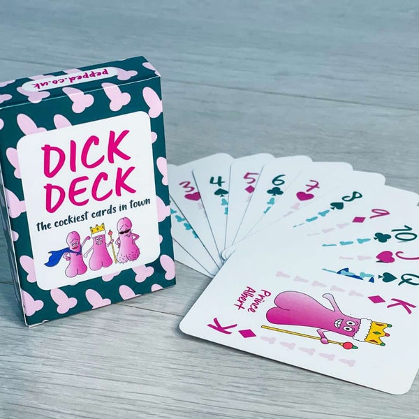 Dick Deck | 54 Pack of Penis Playing Cards | Funny Drinking Card Games | Dicks / Willy / Penis Designs | Hen Do, Bridal Shower, Pre-Drinks