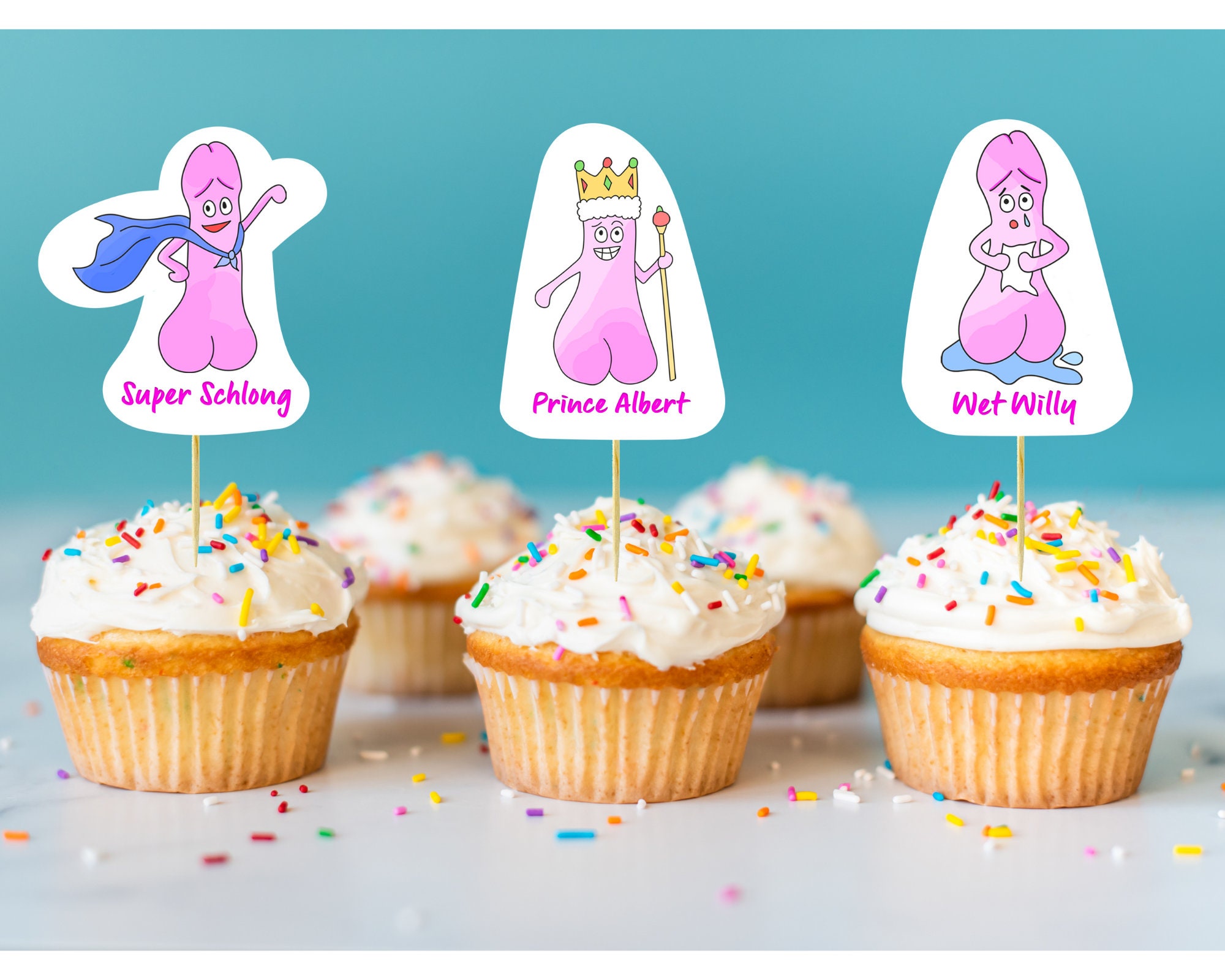 Printable Penis Cake Toppers / Cocktail Toppers Instant - Etsy UK