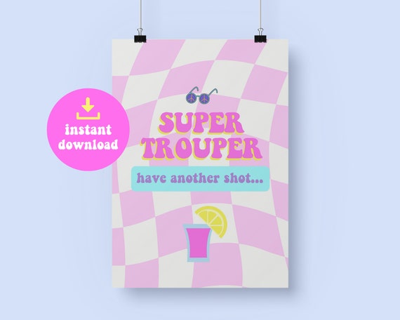 Mamma Mia Party Sign Super Trouper Instant Download Mamma Mia