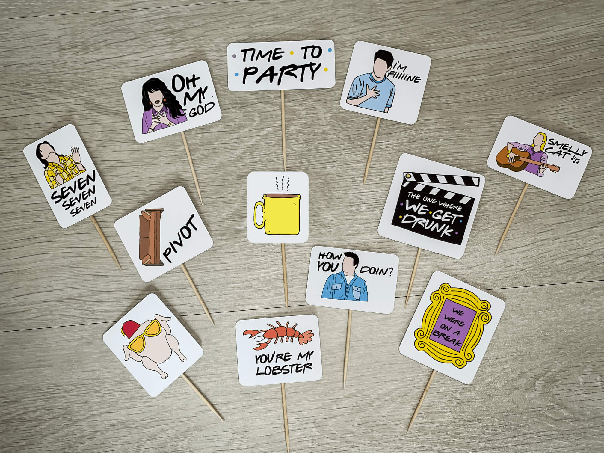 Friends TV Show Birthday Party Decorations Kit - Includes Banner, Balloons, Cake Toppers, Fans, Pom Poms & More