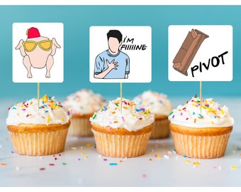 Printable Friends Party Cake Toppers / Cocktail Toppers | Instant Download | Print & Cut Out | Friends Themed Party Decorations | Set of 12