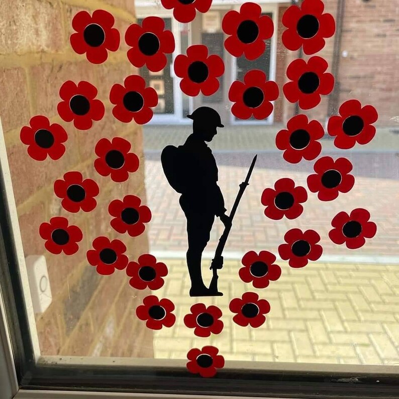 Remembrance Day Window Vinyl Car Decal Stickers Poppy Vinyl Etsy UK