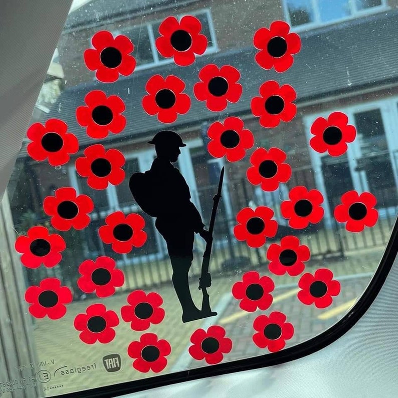 Remembrance Day Window Vinyl Car Decal Stickers Poppy Vinyl Etsy UK