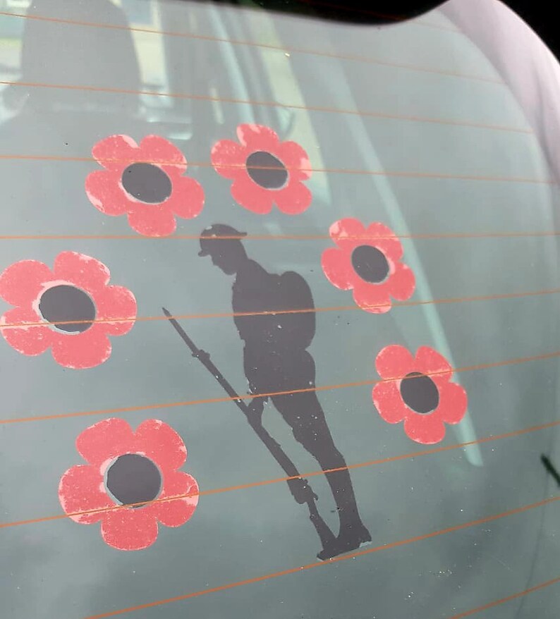 Remembrance Day Window Vinyl Car Decal Stickers Poppy Vinyl Etsy UK