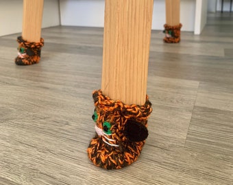 Chaussettes de chaise tricotée Tiger Design - PACK DE 4