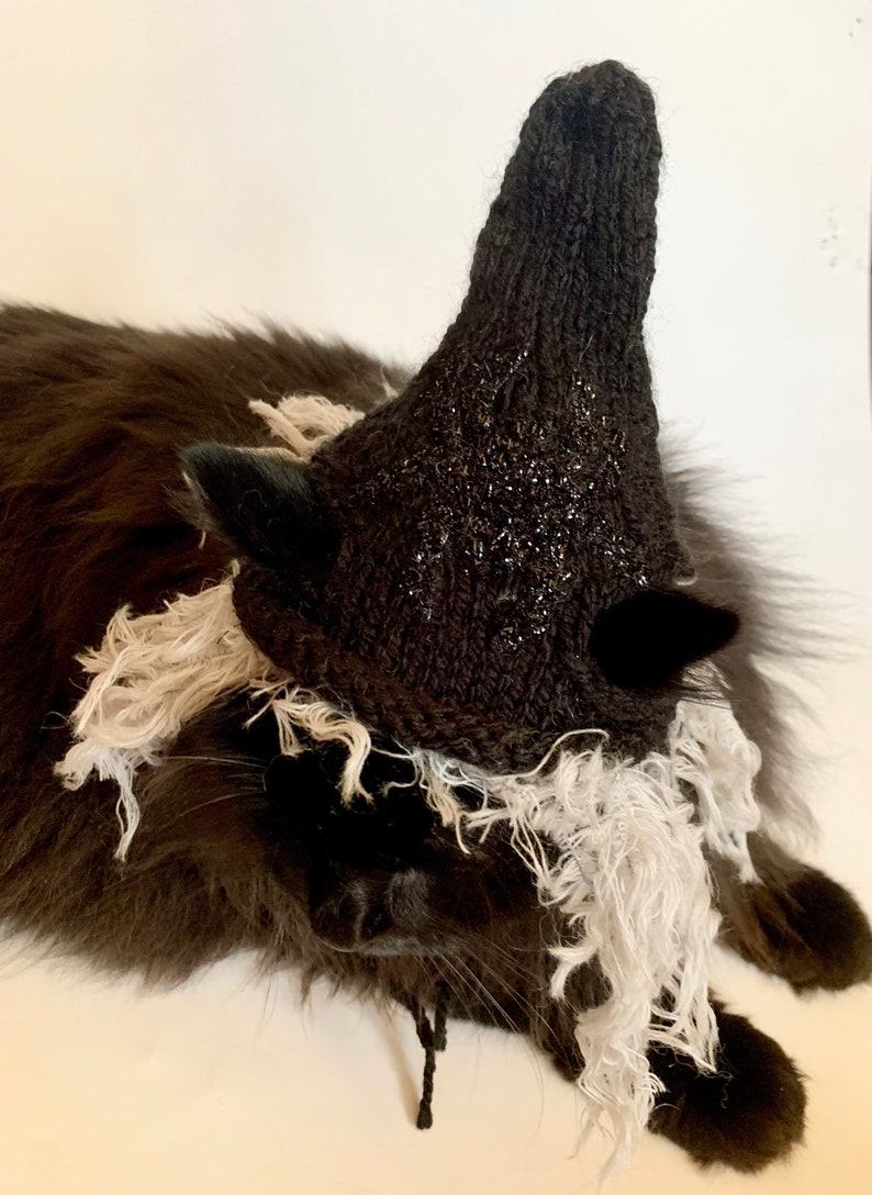 Hand Knitted Witches/wizards Cat Hat Etsy