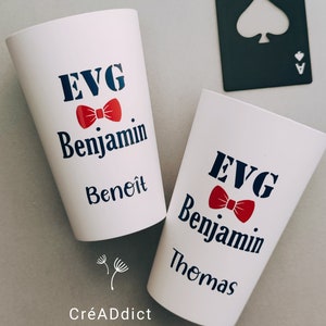 Tazze riutilizzabili personalizzate per EVG, EVJF, matrimoni, testimoni, damigelle d'onore, testimoni dello sposo...