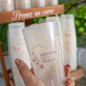 Reusable personalized cups for weddings, baptisms, birthdays, bachelorette parties, bachelorette parties, cousins, parties, events, school celebrations, etc. image 1