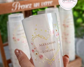 Gobelets personnalisés réutilisables pour mariage, baptême,anniversaire, EVJF, EVG, cousinade, fête, manifestation, fête des écoles etc...