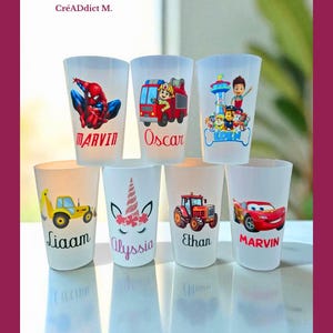 Personalized cup for children, birthday, nursery, baby shower, gift, baptism, party, nanny, nursery...