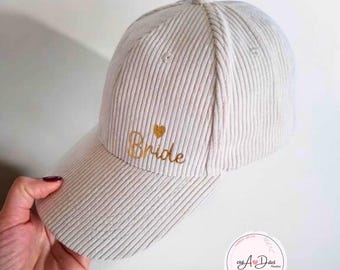 Personalized hen party cap, personalized corduroy stag party cap, hen party and stag party accessories
