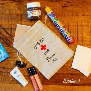 SOS survival kit Personalized kit - Canvas bag for bride, bachelorette party, best man, bridesmaid, gifts, party...