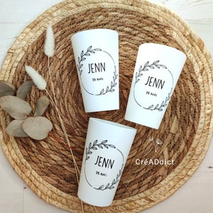 Reusable personalized cups for weddings, baptisms, birthdays, bachelorette parties, bachelorette parties, cousins, parties, events, school celebrations, etc. image 4