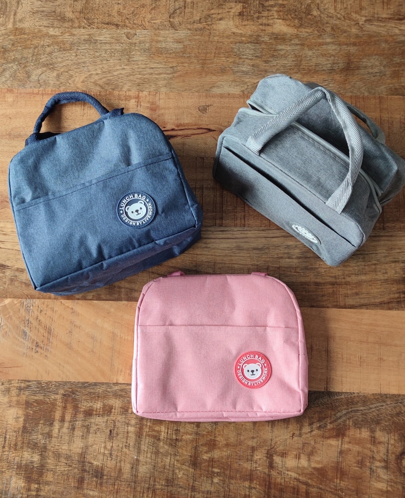 Lunch Bag personnalisé, gouter enfant, sac isotherme, crèche, nounou, école Rose