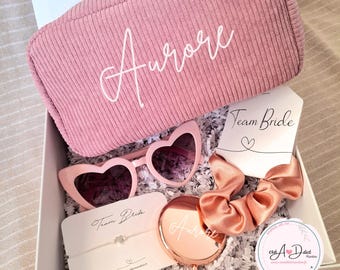 Coffret cadeau personnalisé pour femme avec accessoires, box artisanale pour anniversaire, témoin de mariage ou fête des mères
