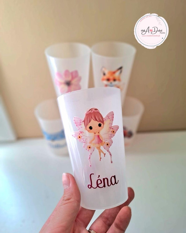 Personalized cup for children, birthday, kindergarten, baby shower, gift, baptism, party, nanny, nursery... image 5