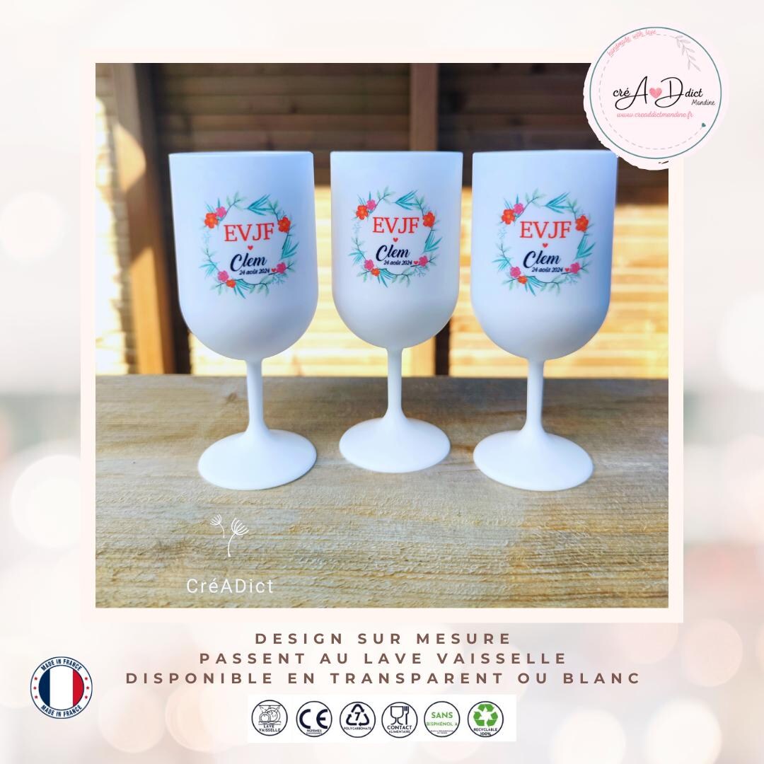 Verre à Pied Plastique Personnalisé