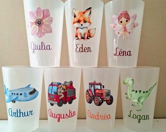 Gobelet personnalisé enfant, anniversaire, maternelle, baby shower, cadeau, baptême, fête, nourrice, crèche ...