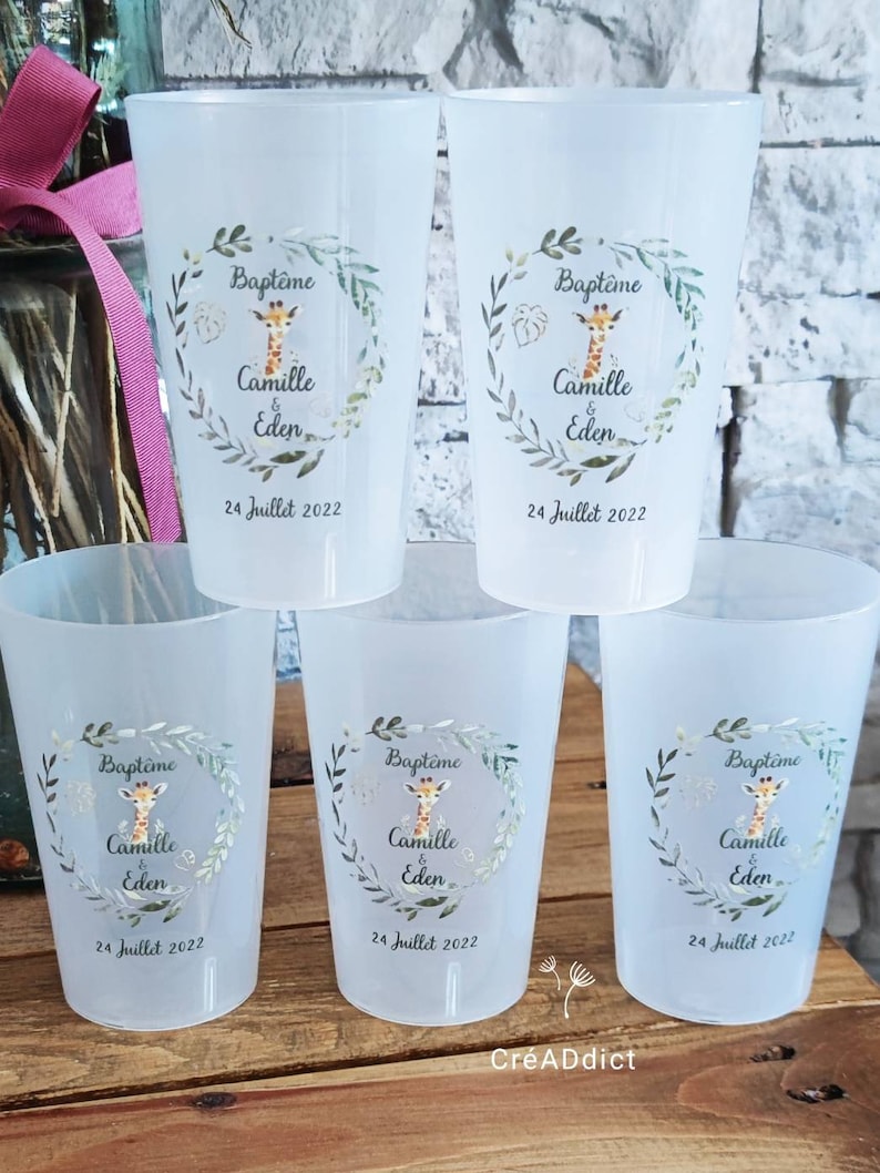 Reusable personalized cups for weddings, baptisms, birthdays, bachelorette parties, bachelorette parties, cousins, parties, events, school celebrations, etc. image 9