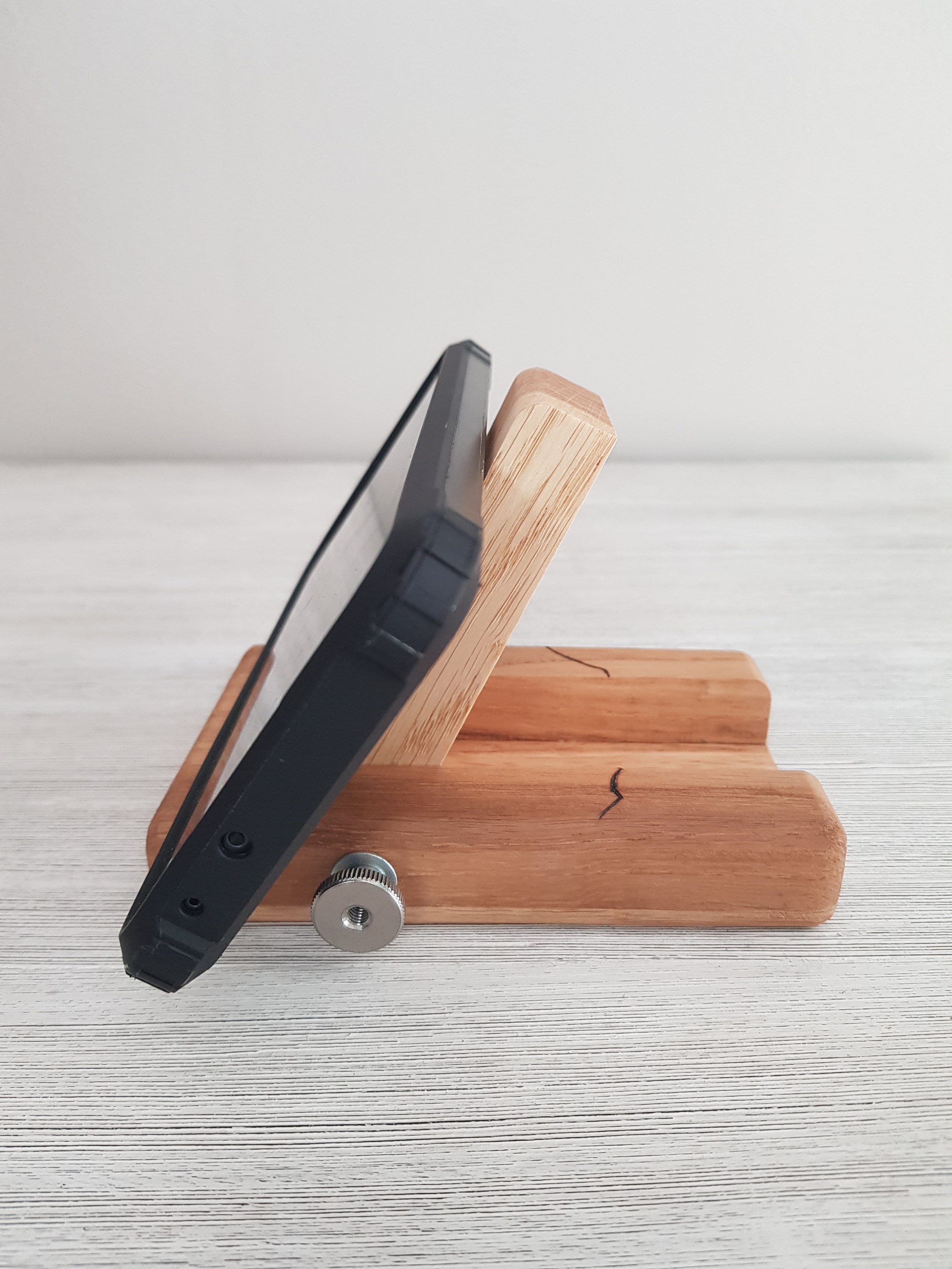 Handmade oak wood Adjustable Cell Phone holder Etsy